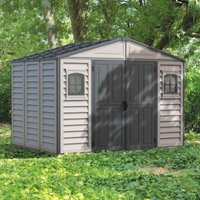 Gartenhaus aus Kunststoff Woodbridge Plus v2 10,5'x8', 319 x 240 x 233 cm, Grau, von Ezooza von EZOOZA