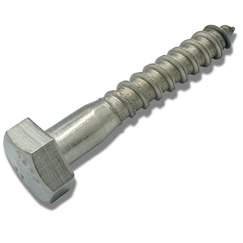 EZOTec - 30 Stück Sechskant Holzschrauben 4x20 mm DIN 571 - Edelstahl V2A A2 - Holzbauschrauben Schlüsselschrauben EZOTec - 30 Stück Sechskant Holzschrauben 4x20 mm DIN 571 - Edelstahl V2A A2 - Holzbauschrauben Schlüsselschrauben von EZOTec