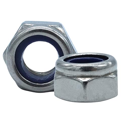 EZOTec - 50 Stück Sicherungsmuttern niedrige Form M8 DIN 985 (ISO 10511) - Edelstahl V2A A2 - Schlüsselweite (SW) 13 - Stoppmutter von EZOTec