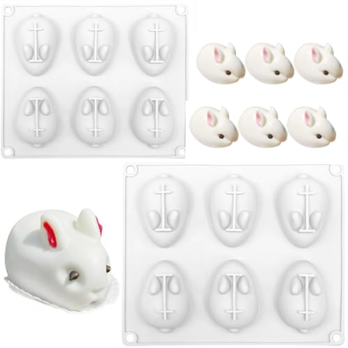 Kaninchen Form Silikon Backform, Silikon Backform Kaninchen, Kaninchen Silikonform, 3D Hase Form Silikonform, Silikonform,2 Stück Kaninchen Form Silikon Backform, Silikon Backform Kaninchen, Kaninchen Silikonform, 3D Hase Form Silikonform, Silikonform,2 Stück von EZOULUOBA