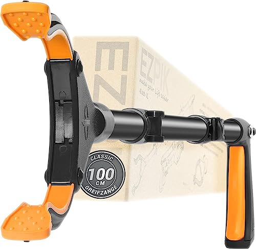EZPIK® 100 cm Greifer für Senioren mit Magnet-Greifarm, Robuste Greifzangen für Senioren, Menschen mit Behinderungen, Drehbare Müllgreifer Zange, Gehilfe mit Befestigungsclip (1er-Pack, Schwarz) von EZPIK