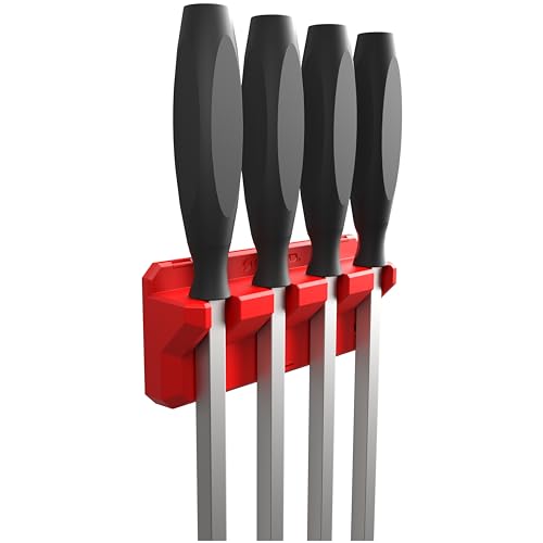 EZRED Magnetischer Hebelstangenhalter mit 4 Schlitzen, mit Befestigungslöchern, nicht beschädigendes TPEE-Low-Profile-Design, Organisation von EZRED