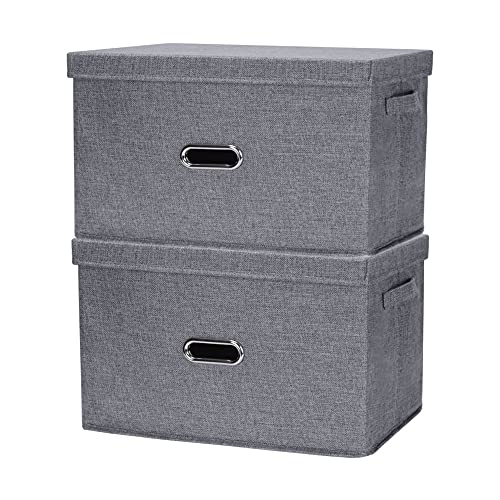 EZSTAX Faltbox mit Deckel Aufbewahrungsbox Stoffkiste Ablagebox Schlafzimmer Organizer Aufbewahrungskasten von EZSTAX