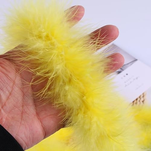 Bunte Federstreifen zum Selbermachen, 2 m, Weihnachtsbaumschmuck, Dunkelbraun [A Gelb] von EZVFIRPDFZ