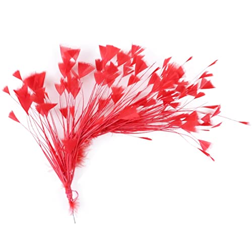 Feder Blume DIY Kopfschmuck Gans Truthahn Federn Kopfschmuck Hochzeit Karneval Dekorative Feder für Olivgrün [Rot] von EZVFIRPDFZ