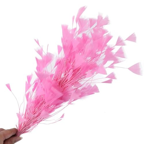 Schöne blaue Truthahnfeder Blume lange DIY Draht biegbar Brautstrauß Federn Kopfschmuck Dekoration - Deep Purple - 25-30 cm von EZVFIRPDFZ