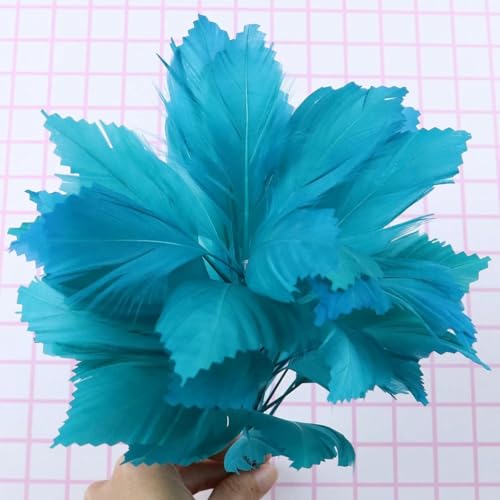 Schöne blaue Truthahnfeder Blume lange DIY Draht biegbar Brautstrauß Federn Kopfschmuck Dekoration - Deep Purple - 25-30 cm von EZVFIRPDFZ