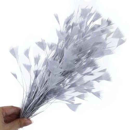 Schöne blaue Truthahnfeder Blume lange DIY Draht biegbar Brautstrauß Federn Kopfschmuck Dekoration - Deep Purple - 25-30 cm von EZVFIRPDFZ