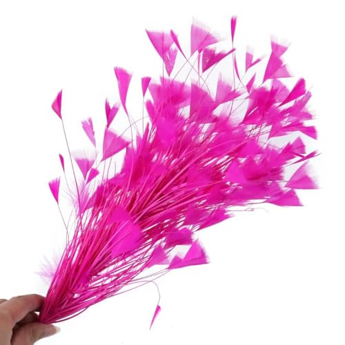 Schöne blaue Truthahnfeder Blume lange DIY Draht biegbar Brautstrauß Federn Kopfschmuck Dekoration - Deep Purple - 25-30 cm von EZVFIRPDFZ