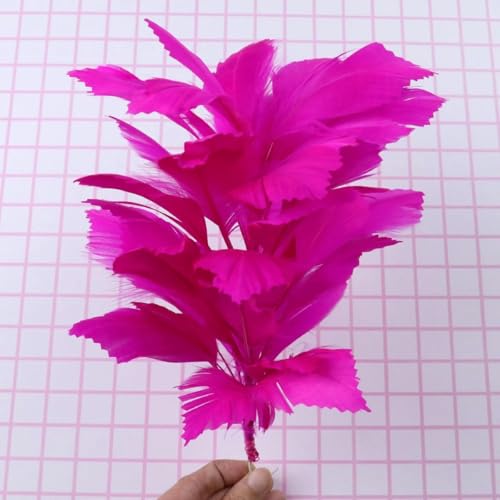Schöne blaue Truthahnfeder Blume lange DIY Draht biegbar Brautstrauß Federn Kopfschmuck Dekoration - Deep Purple - 25-30 cm von EZVFIRPDFZ