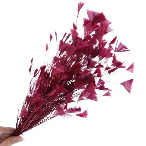 Schöne blaue Truthahnfeder Blume lange DIY Draht biegbar Brautstrauß Federn Kopfschmuck Dekoration - Deep Purple - 25-30 cm von EZVFIRPDFZ