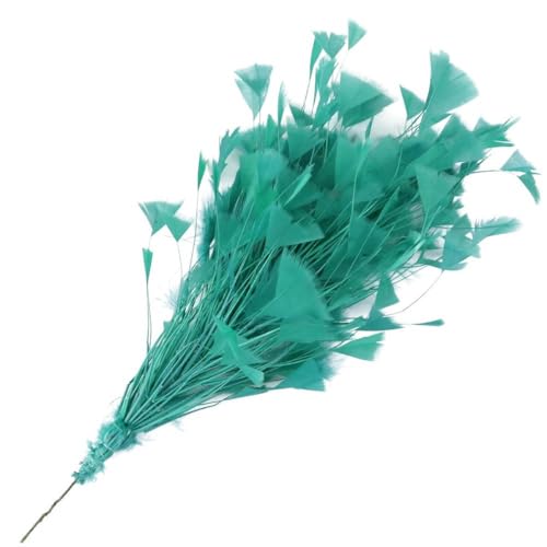 Schöne blaue Truthahnfeder Blume lange DIY Draht biegbar Brautstrauß Federn Kopfschmuck Dekoration - Deep Purple - 25-30 cm von EZVFIRPDFZ