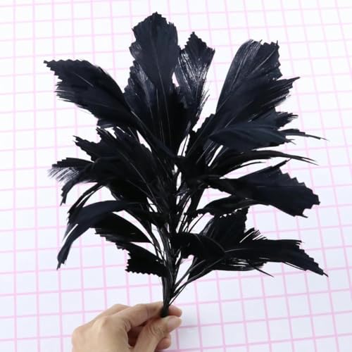 Schöne blaue Truthahnfeder Blume lange DIY Draht biegbar Brautstrauß Federn Kopfschmuck Dekoration - Deep Purple - 25-30 cm von EZVFIRPDFZ