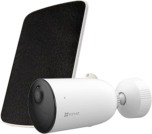 EZVIZ 2MP Akku Überwachungskamera, kabellose WLAN IP Außenkamera mit 5200mAh Akku, AI Personenerkennung, Farbnachtsicht, 2-Wege-Audi, CB3 Kit mit Solarpanel von EZVIZ
