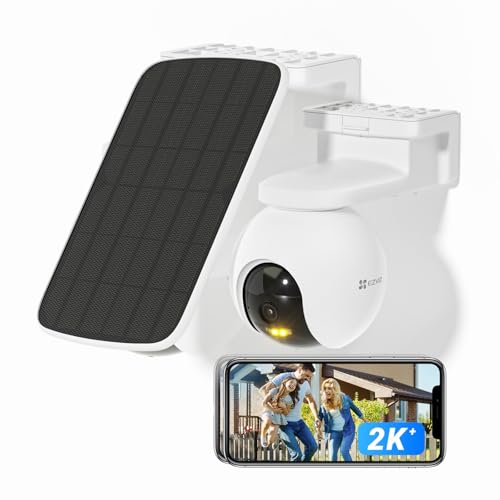 EZVIZ 2K+ Akku Überwachungskamera aussen, WLAN Kamera mit Solarpanel, integrierter 32 GB eMMC-Speicher, Personenerkennung und Smart Tracking, Farbnachtsicht, HB8 Kit von EZVIZ