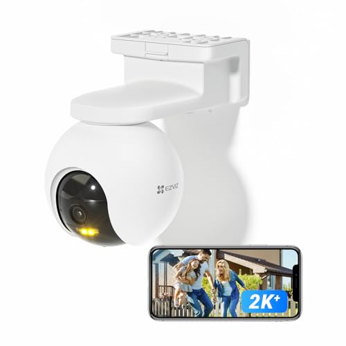 EZVIZ 2K+ kabellose WLAN Überwachungskamera aussen, Akkukamera mit 10400-mAh-Akku, 32 GB integrierter eMMC-Speicher, Personenerkennung und Smart Tracking, Farbnachtsicht, 2-Wege-Audio, HB8 von EZVIZ