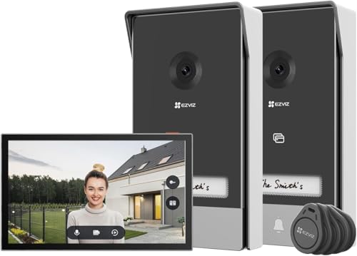 EZVIZ 2K Video Türklingel Kit mit Türsprechanlage*2 und 7" Farb-Touchscreen, KI Personenerkennung und Zwei-Wege-Audio, 2 Gegensprechanlage mit Türöffner, Dualband-WLAN, HP7 2-Entry Kit von EZVIZ