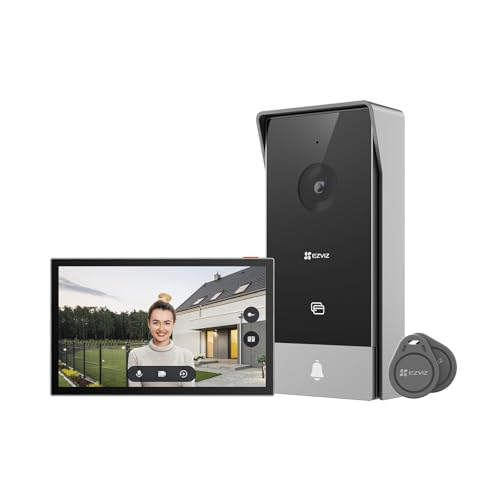 EZVIZ WLAN Video Türsprechanlage, wasserfeste Türklingel mit Türöffner und Kamera, 2-Wege-Audio, 7 Zoll Farb-Touchscreen, Dualband-WLAN, HP5 von EZVIZ