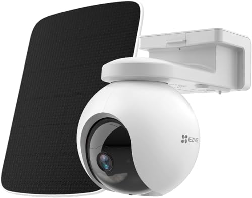 EZVIZ 4G LTE Überwachungskamera, 2K Kabellose PTZ Kamera Outdoor, Schwenkbare Akku Kamera mit Personenerkennung, Automatische Verfolgung, Aktive Verteidigung, EB8 Kit von EZVIZ
