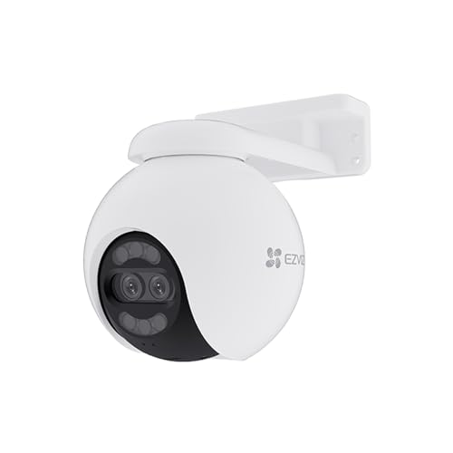 EZVIZ 4K Dual-Lens Kamera Überwachung aussen, PTZ WLAN Kamera mit 30m Farbnachtsicht, KI Personen-/Fahrzeugerkennung, Auto-Tracking und aktive Verteidigung, H80x von EZVIZ