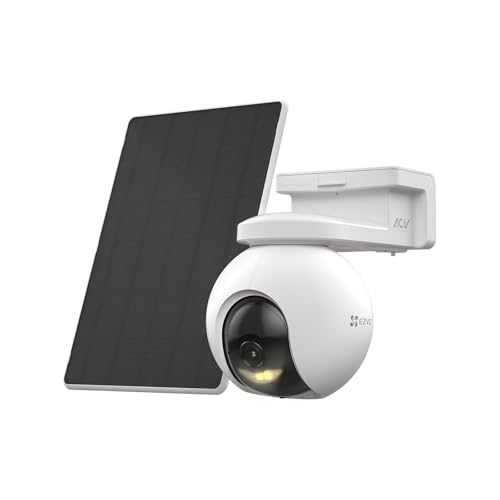 EZVIZ 4K Solar Überwachungskamera Aussen Akku, 360° PTZ Kabellose WLAN Kamera mit Solarpanel, 10400 mAh Akku, 8MP Farbnachtsicht, KI Personen- und Fahrzeugerkennung, Zwei-Wege-Audio, CB8 Pro 4K Kit von EZVIZ