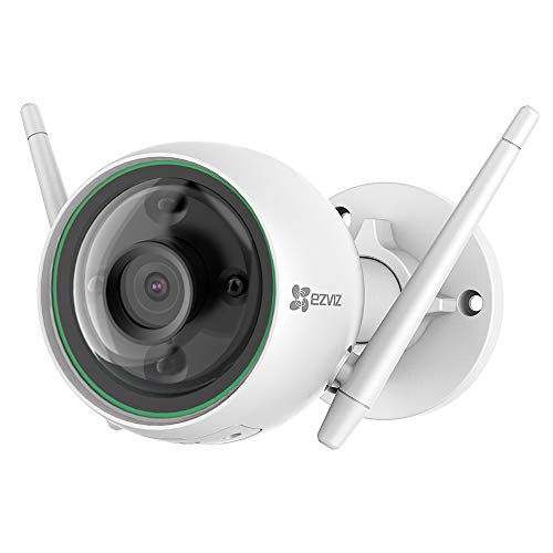 EZVIZ C3N Überwachungskamera Aussen WLAN IP Kamera 1080P mit Blitzalarm, 3-Nachtsichtmodi, KI-basierter Personenerkennung, microSD-Kartensteckplatz (max. 256 GB), IP67, H.265, Kompatibel mit Alexa von EZVIZ