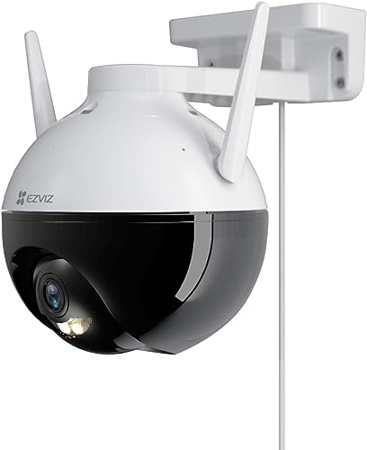 EZVIZ 1080P WLAN IP Kamera, Überwachungskamera mit 30 Meter Farbnachtsicht, KI Personenerkennung, Aktive Verteidigung und SD Kartenslot, PT Kamera für den Außenbereich, IP 65 wetterfest, C8C von EZVIZ