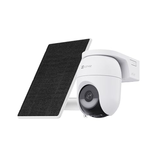 EZVIZ 4MP PTZ Überwachungskamera Aussen Akku, Kabellose WLAN-Außenkamera, 360° Überwachung, Farbnachtsicht, KI Personen- und Fahrzeugerkennung, 2-Wege-Audio, CB8 Lite mit 5W Solarpanel von EZVIZ