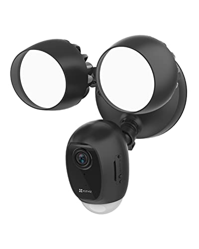 EZVIZ 1080p FHD Flutlicht, Outdoor Überwachungskamera mit Floodlight, Zwei-Wege Audio, Nachtsicht bis 25 Meter, PIR Bewegungserkennung und H.265 Videokomprimierung, Schwarz LC1C von EZVIZ
