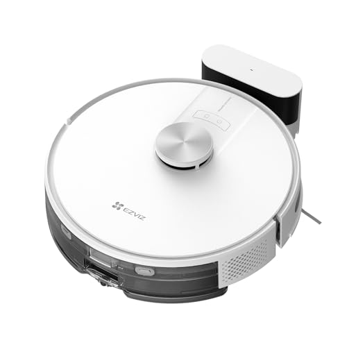 EZVIZ Saugroboter mit Wischfunktion, Staubsauger Roboter 4000PA, Kehren Saugen Wischen 3 in 1 Roboterstaubsauger WLAN, Alexa & APP-Steuerung, Ideal für Tierhaare, Teppiche und Hartböden, RE4 von EZVIZ