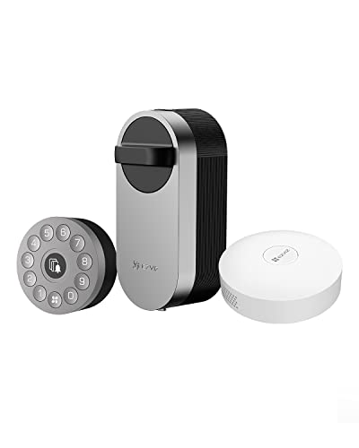 EZVIZ DL01S Smart Lock mit Multifunktionales Keypad und A3 Home Gateway, intelligentes Türschloss mit Fernzugriff und Bluetooth Funktion, elektronisches Türschloss macht Ihr Handy zum Schlüssel, grau von EZVIZ