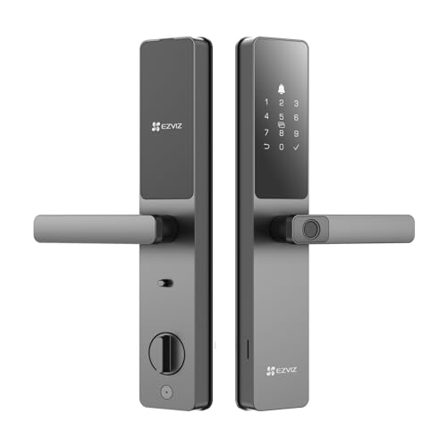 EZVIZ Smart Lock DL05, 7-in-1 Keyless Entry Türschloss, mit Fingerabdruck-Zugang - Sicherer schlüsselloser Zugang, Mehrere Entriegelungsoptionen, Sofortige Benachrichtigungen, Wetterbeständig, von EZVIZ