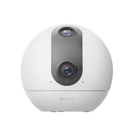EZVIZ WLAN Überwachungskamera mit 2K+ Dual-Lens, 360° Innenkamera mit Personenerkennung und Auto-Track, 2-Wege-Audio mit Touch-Taste, Alexa Kamera unterstützt Dualband WLAN, C60p Dual Mix von EZVIZ