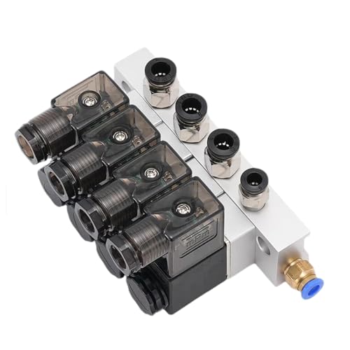 3V-1 Multi-way Combination Manifold Pneumatic Solenoid valve 12V 24V 110V 220V 2way Normally Closed Air Magnetic Valve(Dc24v 4mm,3 Stations) von EZXPCHKES