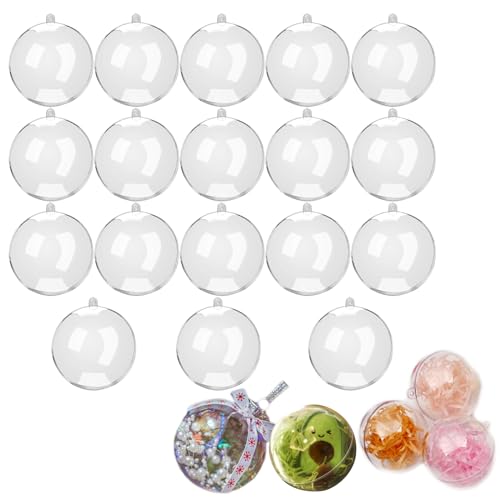 15 Stück DIY Kugeln, Befüllbare Acrylkugeln für Dekorationen, Baumkugeln Acryl Balls, Geeignet für Festliche Zwecke, um das Haus zu Schmücken(Transparent) von Eabdice