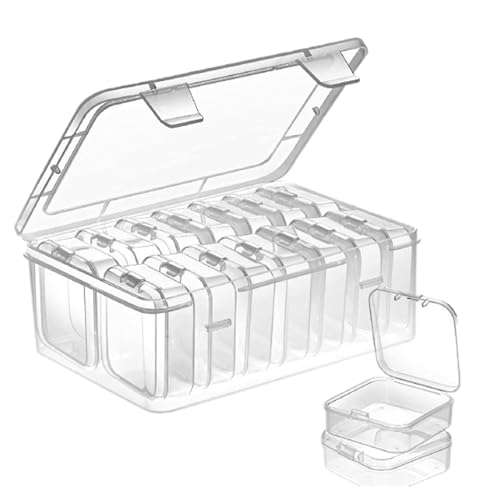 Eabdice 15 Stk Plastikbox, 15 StkPlastikbox Klein, 15 StkTransparentem Kunststoffbox, Geeignet zur Aufbewahrung Kleiner Gegenstände, Ringe, Halsketten von Eabdice