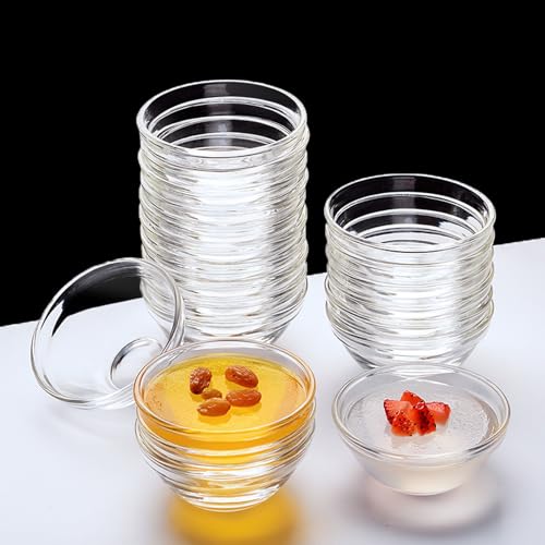 Eabdice 75ml Dipschalen, 10 Stück Dipschalen Ø 7,5 cm, Glasschüssel 75 ml, 10er Set, Für Kochzutaten, Marmelade, Dips, Tapas, Buffet von Eabdice