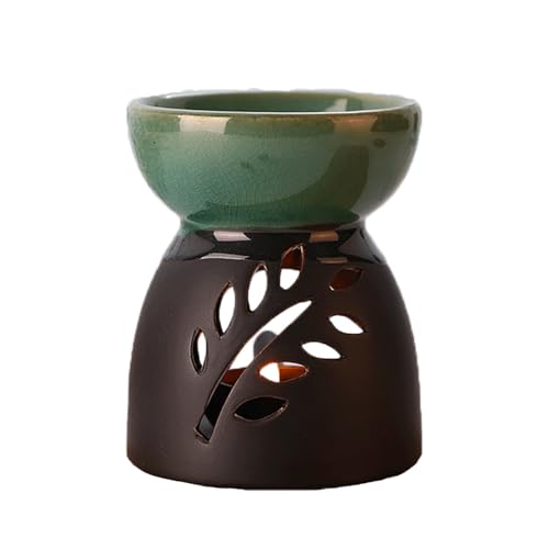 Eabdice Aromalampe Teelicht für Ätherische Öle, Duftlampe für ätherische öLe, Duftlampe aus Keramik mit Kerzenhalter, für Duftöl und Duftwachs von Eabdice