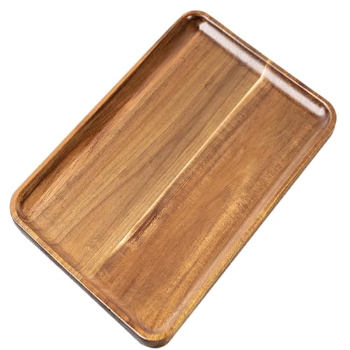 Eabdice Massivholz Tee Tablett, Rechteck Kellner Tablett, eeignet Deko Schale Frühstück, Exklusives Wohnaccessoire(Bräunen) von Eabdice