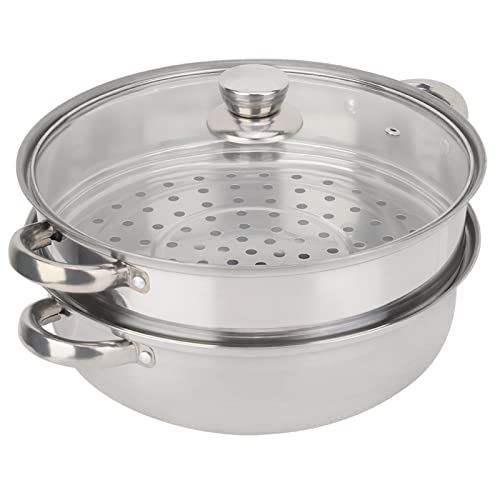 Eacam Edelstahl-Kochgeschirr 27cm/11in 2-Layer-Dampfer Topf mit Glas Deckel, Schnell Erwärmende Lebensmittel-Dampf Topf für Küchen- Utensilien, 15kg Tragfähigkeit mit Verdicktem Eacam Edelstahl-Kochgeschirr 27cm/11in 2-Layer-Dampfer Topf mit Glas Deckel, Schnell Erwärmende Lebensmittel-Dampf Topf für Küchen- Utensilien, 15kg Tragfähigkeit mit Verdicktem von Eacam