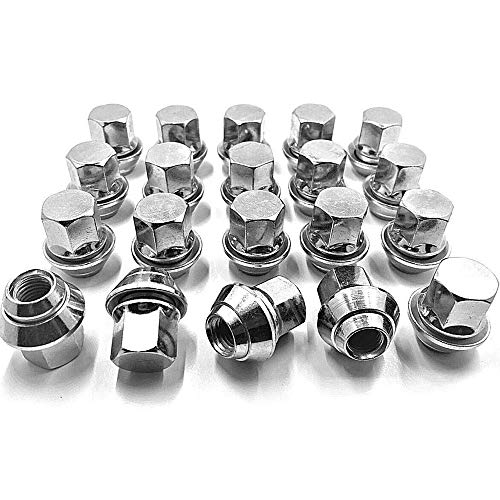 Eacam M12 X 1,5 Chrom-Finish-Radmuttern, Zink-Plattierstahl und 20-pcs-Legierungsstollen für MK1 MK2 MK3 S-T R-S, Passt Standard-Aftermarket- an von Eacam