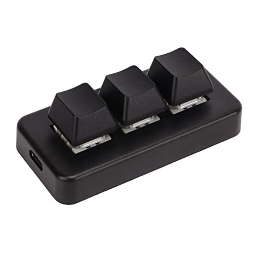 Eacam Mini 3 Taste Steuerungstastatur, USB -Kabel Custom Knob -Programmier -Makro -Tastatur, ABS -Material, Aufbewahrung von LED, LED -Lichteffekte, für Windows, OS X von Eacam