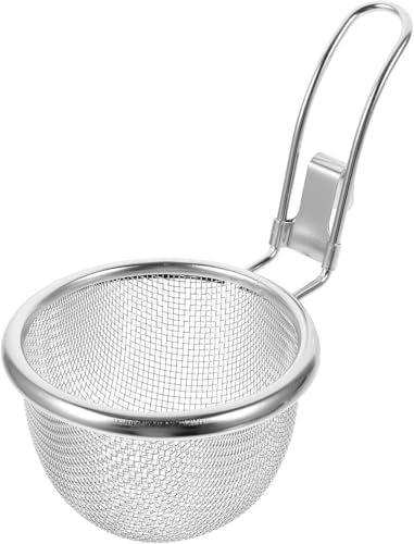 304 Edelstahl Lebensmittelsieb mit Griff, Heißtopfsieb, Spülensieb, Skimmer, Küchensieb, Lebensmittelsieb(Flacher Boden-10cm) von Eachave