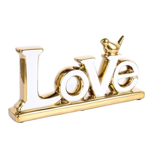Weiß und goldene Liebesschilder für die Heimdekoration, Liebesschild-Deko, Goldene Vogelskulptur, Personalisierte Liebesdeko, Ornamente für Wohnzimmer, Schlafzimmer, Schreibtisch, Schränke(Love-White) Weiß und goldene Liebesschilder für die Heimdekoration, Liebesschild-Deko, Goldene Vogelskulptur, Personalisierte Liebesdeko, Ornamente für Wohnzimmer, Schlafzimmer, Schreibtisch, Schränke(Love-White) von Eachave