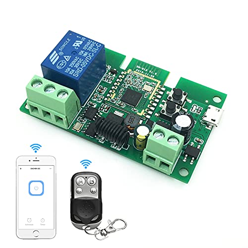 1 Kanal 5-12V Zigbee Smart Relais Schalter, einstellbare Selflock und Momentanbetrieb, Funktioniert mit eWelink, Tuya Smart Life, Philips Hue, SmartThings, Alexa/Google Home (ZigBee-Hub erforderlich) von Eachen