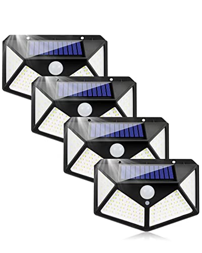 Solarlampen für Außen mit Bewegungsmelder Aussen Solarleuchten Led Strahler Aussenlampe Sicherheitswandleuchte IP65 Wasserdicht 3 Modi Solar Wandleuchte für Balkon Garten Garage Hauswand Hof (4 Stück) von Eageen