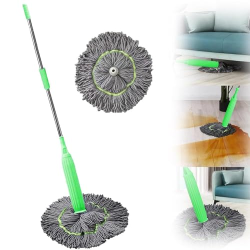 2 in 1 Dehydrated Mop, 2024 Neu Bodenwischer, 360° Drehgelenk wischmopp Wischmopp mit Auswringfunktion, Self Wringing Mop für Fliesen und Laminat, Wet and Dry, Detachable (1set+ 1*mop Head) von EagerMinds