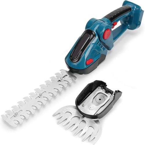 21V 2-in-1 Akku Gras und Strauchschere mit 15000mAh Akku und Ladegerät, Rasenkantenschneider akku,Ultraleicht 1.4 kg,Gartenschere Akku 12cm, Strauchschere akku 20cm (ohne Akku) von EagerMinds