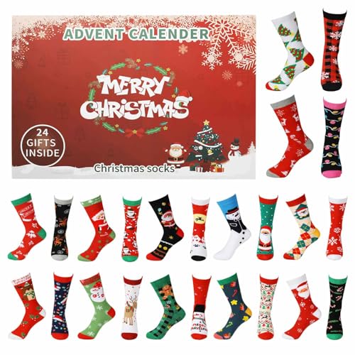 Adventskalender der Weihnachtssocken 2024 | Socken Set für Männer und Frauen, Weihnachts-Countdown-Kalender, 24 Tage Weihnachtssocken – 12 Paar Adventskalender der Weihnachtssocken 2024 | Socken Set für Männer und Frauen, Weihnachts-Countdown-Kalender, 24 Tage Weihnachtssocken – 12 Paar von EagerMinds