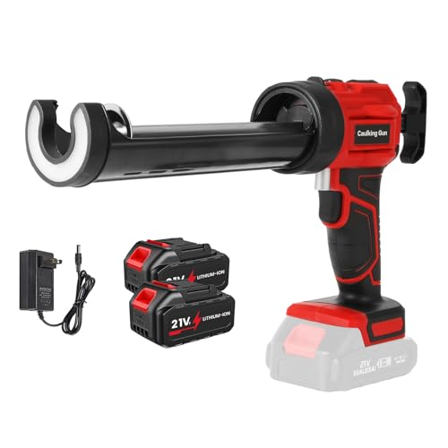 Akku Kartuschenpresse für Makita 18V Akku,Kartuschenpresse Akku mit 4 Geschwindigkeiten und LED- Licht, Kartuschenpistole Elektrisch für 300 ml-Kartuschen, für Abdichten, Versiegeln (2* Akku) von EagerMinds